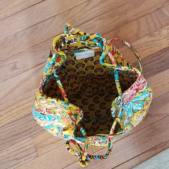 Vera Bradley Provencal Yellow Flower Drawstring Backpack - Picture 8 of 9